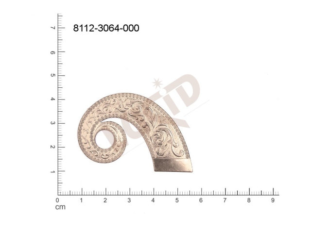 fancy shape other without loops / attaching holes 50.0x32.0mm