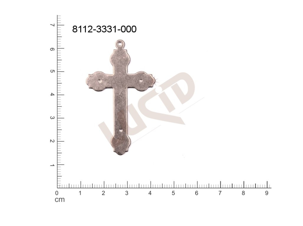 flat cut-out crosses other with 1 loop / attaching hole 51.0x30.0mm