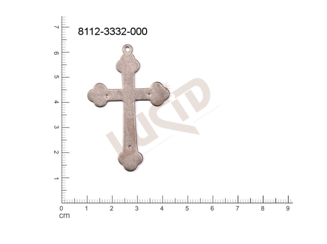 flat cut-out crosses other with 1 loop / attaching hole 52.0x44.0mm