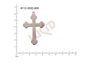 flat cut-out crosses other with 1 loop / attaching hole 52.0x44.0mm