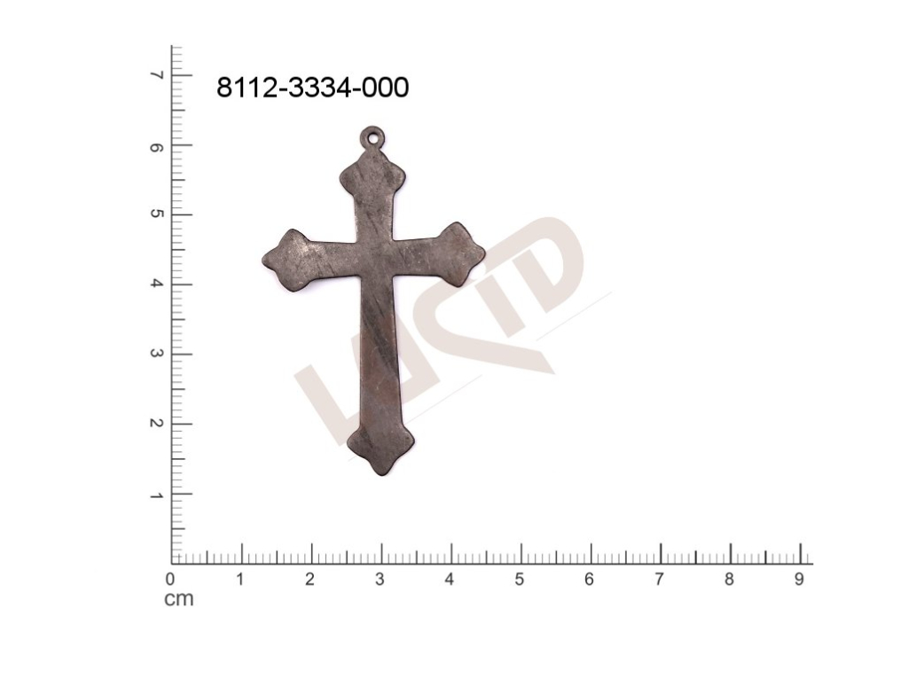 flat cut-out crosses other with 1 loop / attaching hole 51.0x33.0mm