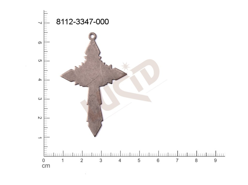 flat cut-out crosses other with 1 loop / attaching hole 54.0x35.0mm