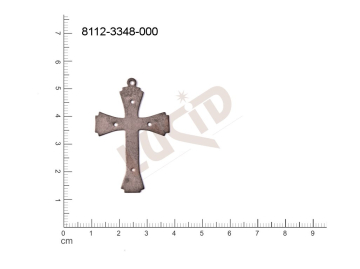 flat cut-out crosses other with 1 loop / attaching hole 40.0x27.0mm