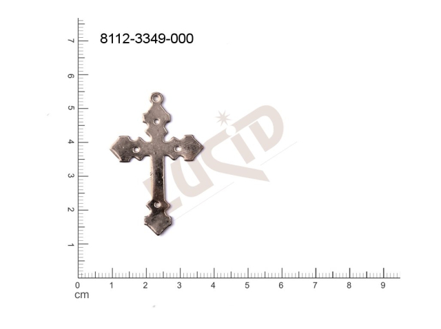 flat cut-out crosses other with 1 loop / attaching hole 41.0x27.0mm