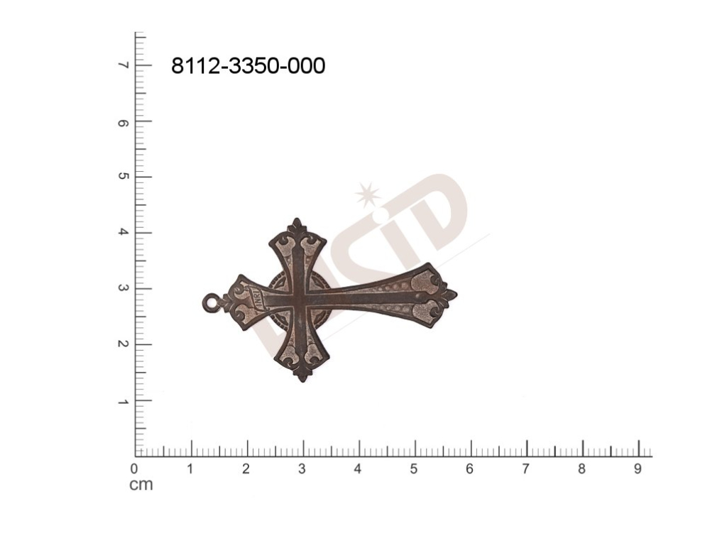 fancy shape crosses other with 1 loop / attaching hole 47.0x30.0mm