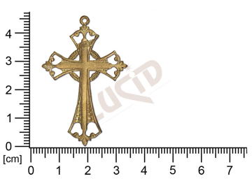 flat cut-out crosses other with 1 loop / attaching hole