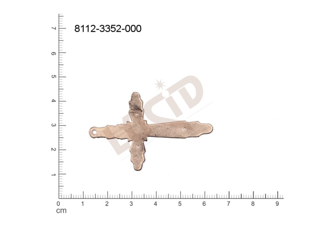 flat cut-out crosses other with 1 loop / attaching hole 52.0x33.0mm