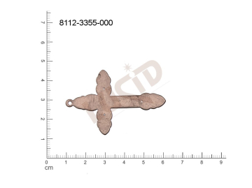 flat cut-out crosses other with 1 loop / attaching hole 52.0x35.0mm