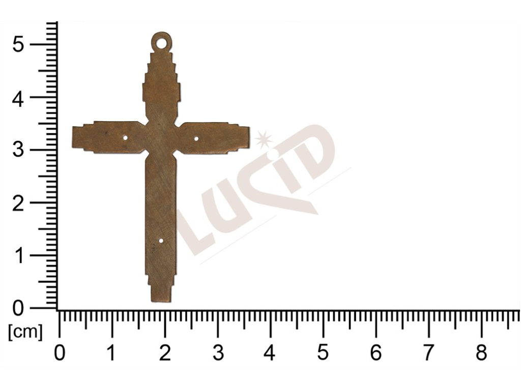 flat cut-out crosses other with 1 loop / attaching hole