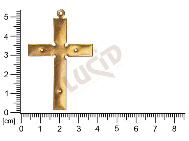 flat cut-out crosses other with 1 loop / attaching hole