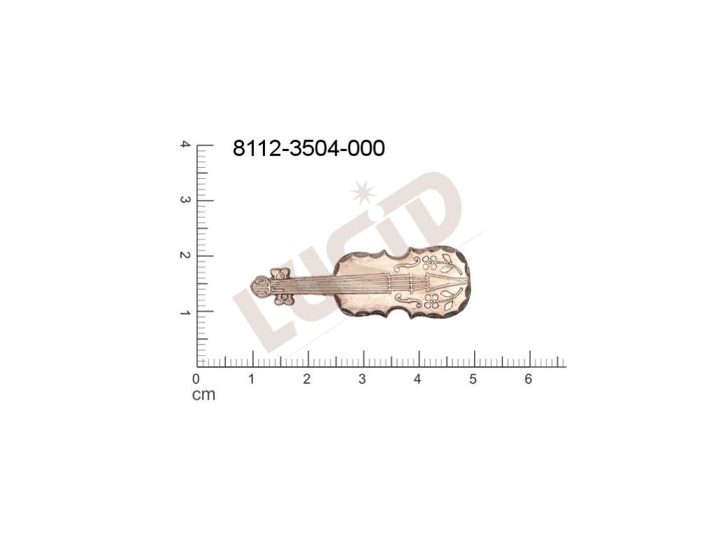 Tvarový výlisek hudební nástroje bez oček (svěšovacích dírek) 41.0x14.0mm