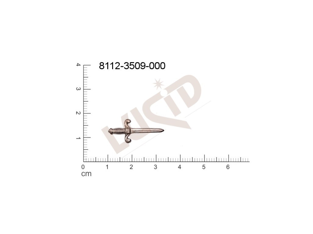 Tvarový výlisek zbraně a armádní motivy ostatní bez oček (svěšovacích dírek) 23.0x10.0mm