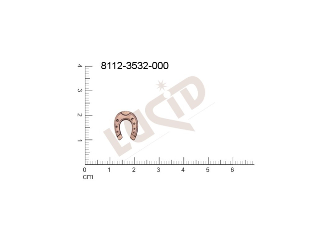 fancy shape riding motives (horse-shoes...) other without loops / attaching holes 12.0x10.0mm