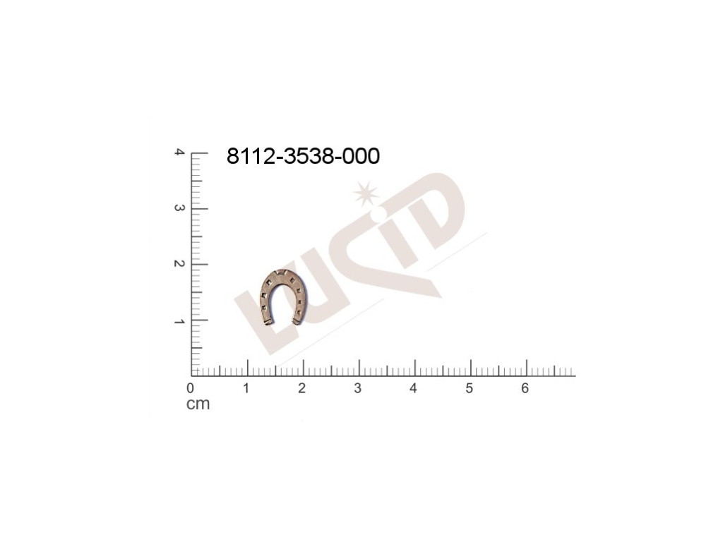 Tvarový výlisek jezdecké motivy(podkovy…) bez oček (svěšovacích dírek) 10.0x8.0mm