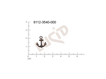 Tvarový výlisek lodě, kotvy, kormidla s 1 očkem (svěšovací dírkou) 15.0x12.0mm