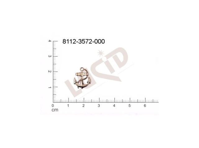 Tvarový výlisek lodě, kotvy, kormidla s 1 očkem (svěšovací dírkou) 14.0x12.0mm