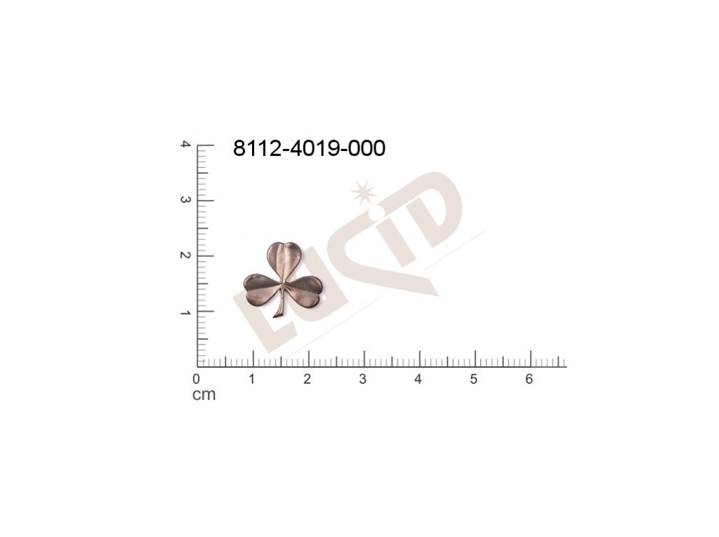 Tvarový výlisek rostlinné motivy lístečky bez oček (svěšovacích dírek) 15.0x14.0mm