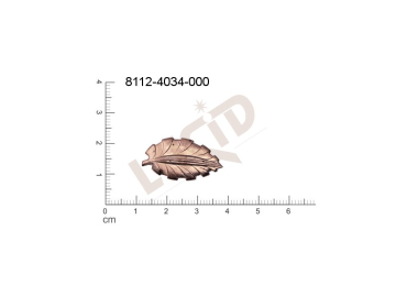 Tvarový výlisek rostlinné motivy lístečky bez oček (svěšovacích dírek) 27.0x14.0mm