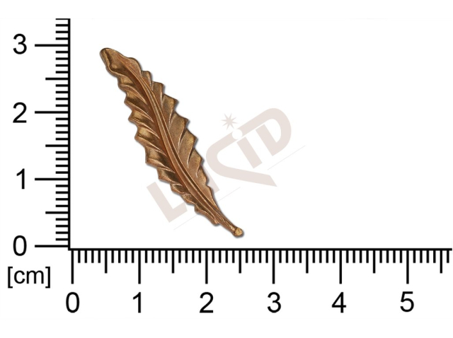 Tvarový výlisek rostlinné motivy lístečky bez oček (svěšovacích dírek) 29.0x8.0mm