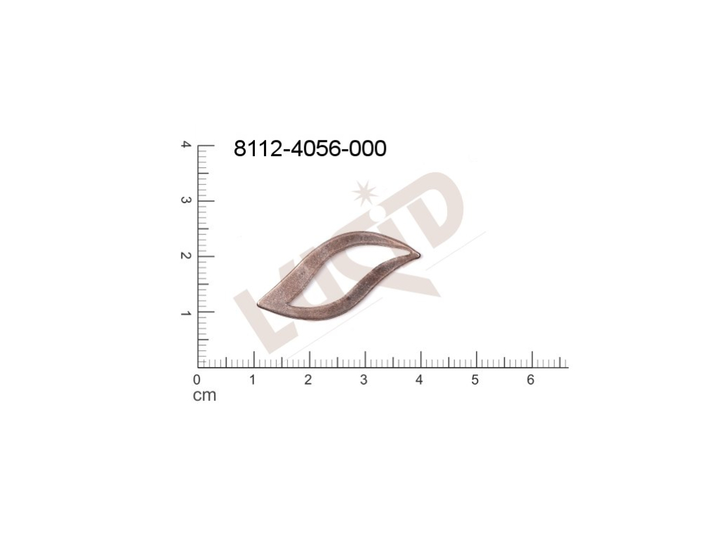 Plochý výsek rostlinné motivy lístečky bez oček (svěšovacích dírek) 31.0x14.0mm