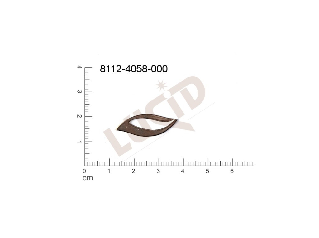 Tvarový výlisek rostlinné motivy lístečky bez oček (svěšovacích dírek) 25.0x10.0mm