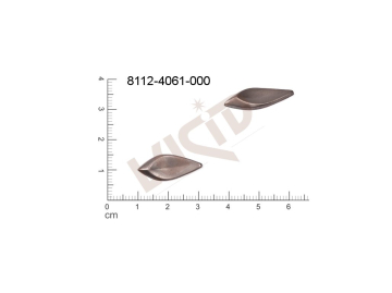 Tvarový výlisek rostlinné motivy lístečky bez oček (svěšovacích dírek) 22.0x10.0mm