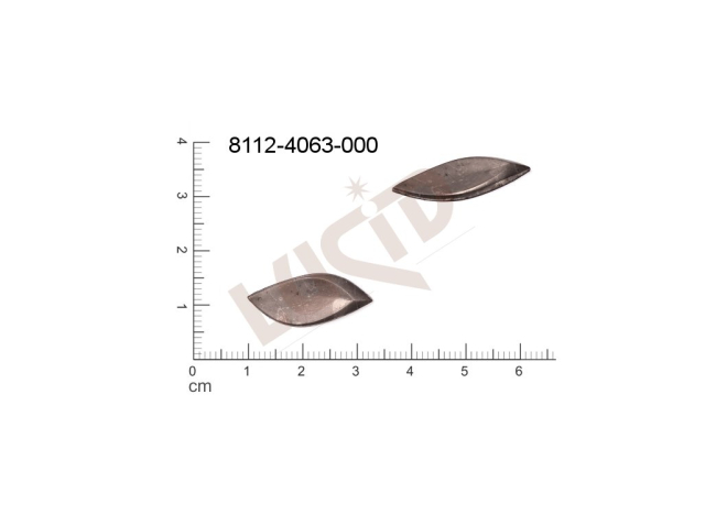 Tvarový výlisek rostlinné motivy lístečky bez oček (svěšovacích dírek) 24.0x10.0mm