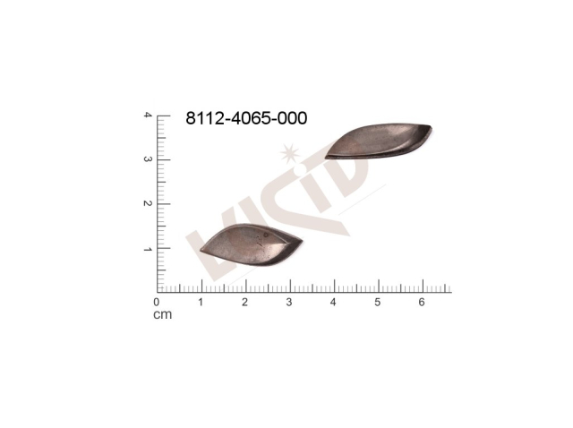 Tvarový výlisek rostlinné motivy lístečky bez oček (svěšovacích dírek) 24.0x10.0mm