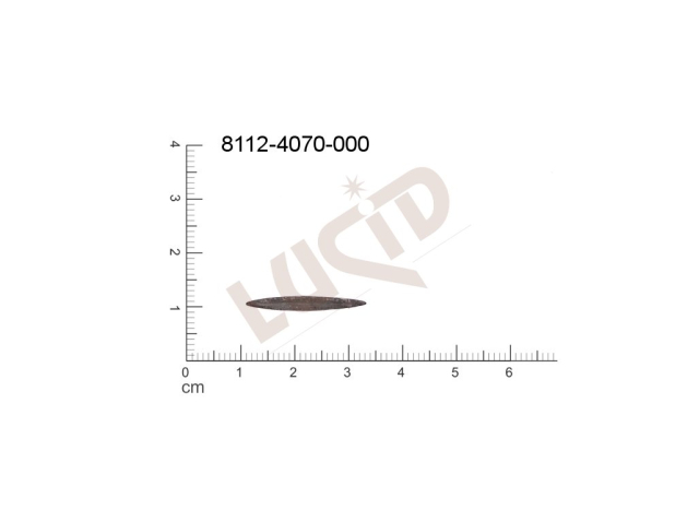 Tvarový výlisek rostlinné motivy lístečky bez oček (svěšovacích dírek) 21.0x3.0mm