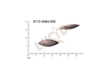 Tvarový výlisek rostlinné motivy lístečky bez oček (svěšovacích dírek) 26.0x10.0mm