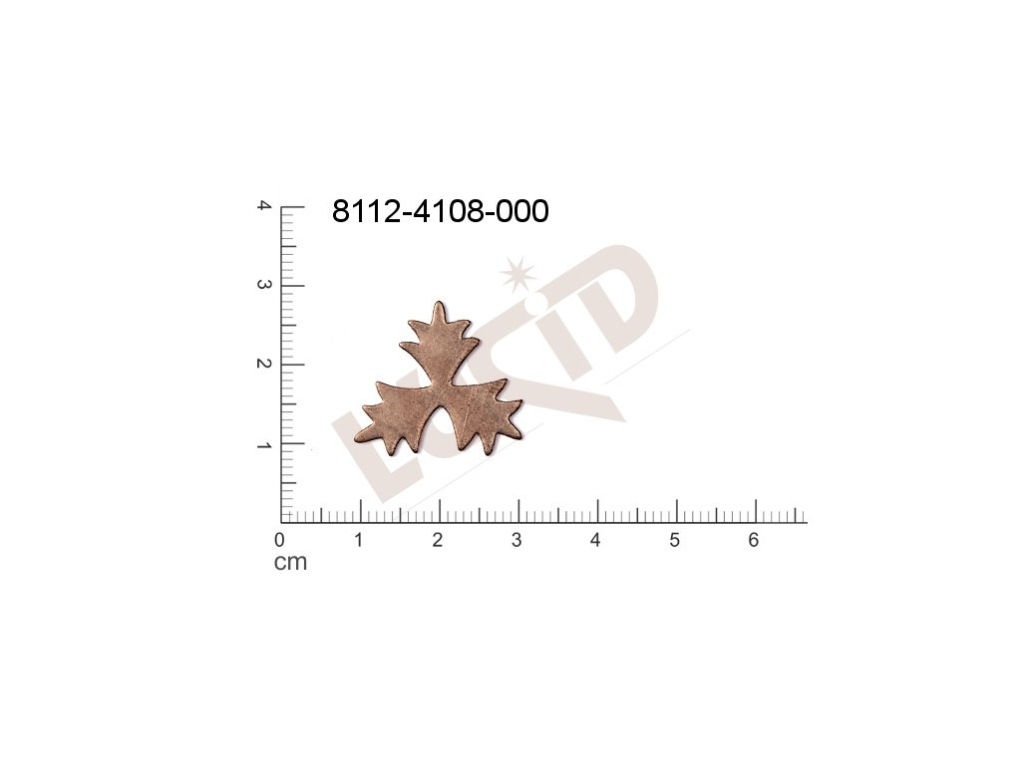 flat cut-out plant motives leaves without loops / attaching holes 22.0x22.0mm