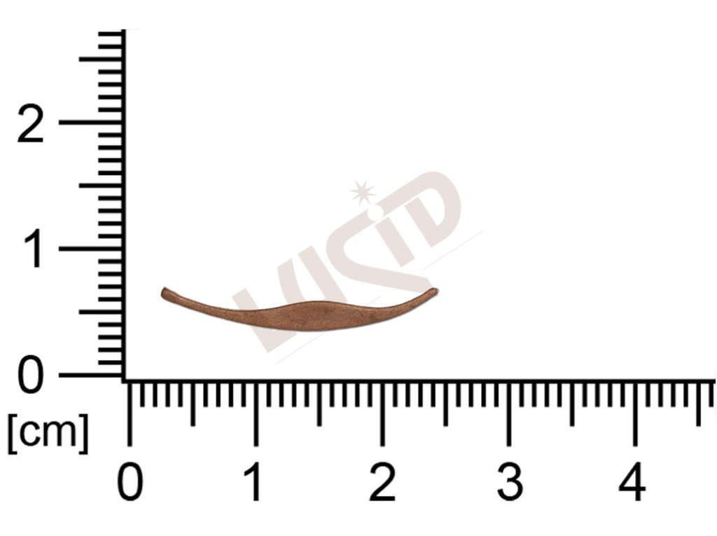 Plochý výsek rostlinné motivy lístečky bez oček (svěšovacích dírek) 21x2mm