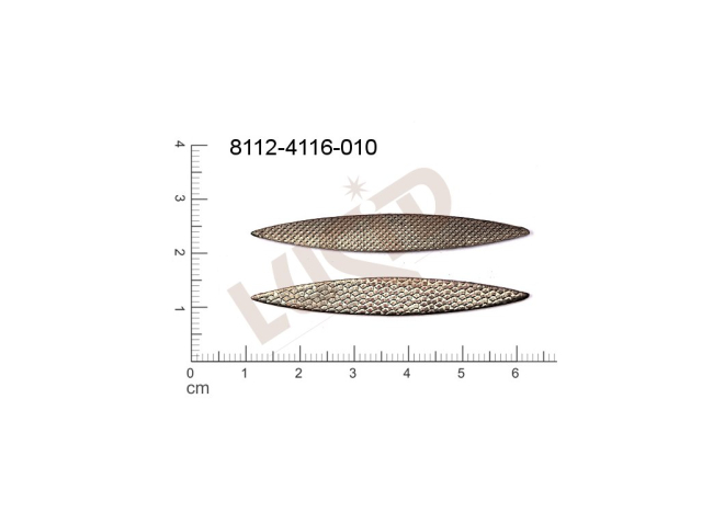 Plochý výsek bez oček (svěšovacích dírek) 51.6x7.2mm