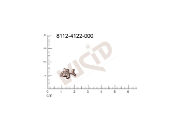 Tvarový výlisek rostlinné motivy lístečky bez oček (svěšovacích dírek) 14.0x9.0mm