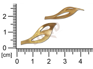 Tvarový výlisek rostlinné motivy lístečky bez oček prořezávaný 26x8,5mm