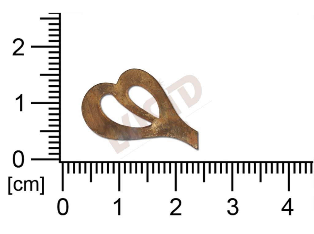 Plochý výsek rostlinné motivy lístečky bez oček (svěšovacích dírek) 23.0x15.0mm