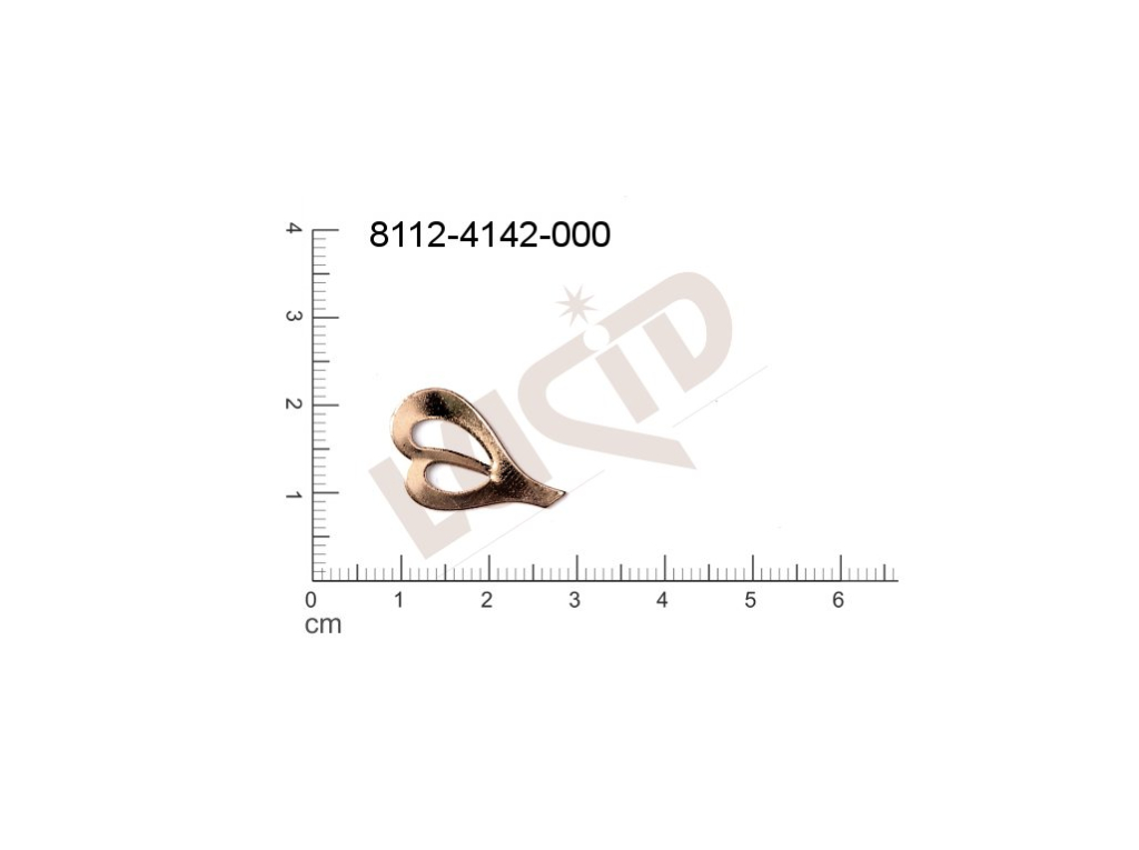 Plochý výsek rostlinné motivy lístečky bez oček (svěšovacích dírek) 23.0x15.0mm