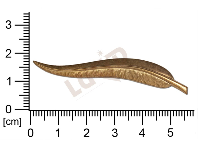 Tvarový výlisek rostlinné motivy lístečky bez oček (svěšovacích dírek) 56,0x9,0mm