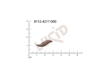 Tvarový výlisek rostlinné motivy lístečky bez oček (svěšovacích dírek) 20.0x6.0mm