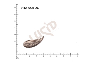 Tvarový výlisek rostlinné motivy lístečky bez oček (svěšovacích dírek) 33.0x12.0mm