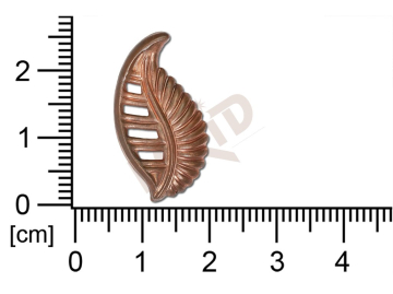 Tvarový výlisek rostlinné motivy lístečky bez oček prořezávaný 25,0x13,0mm