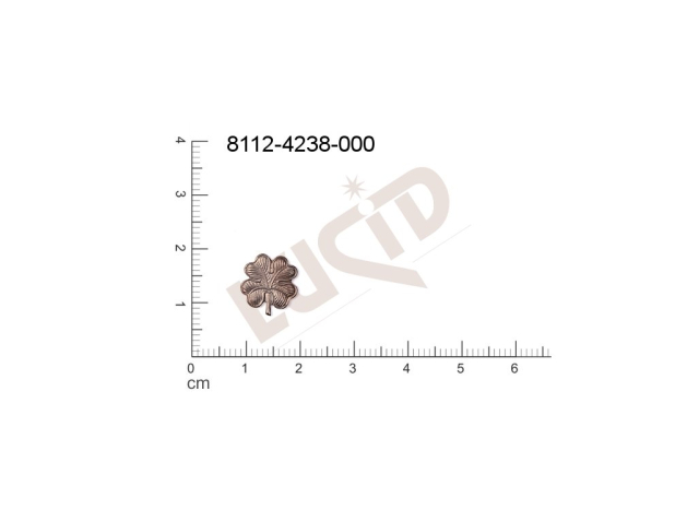 Tvarový výlisek rostlinné motivy lístečky bez oček (svěšovacích dírek) 12.0x11.0mm