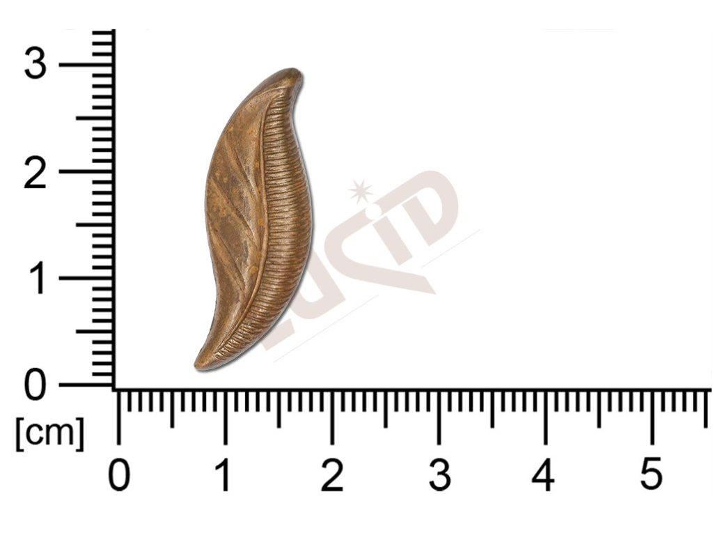 Tvarový výlisek rostlinné motivy lístečky bez oček (svěšovacích dírek) 30x10mm