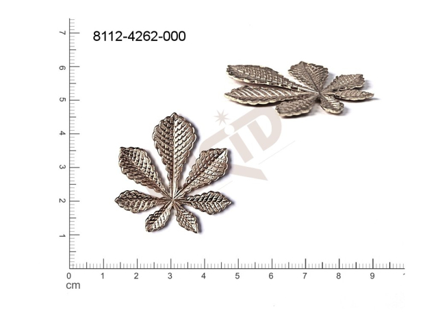 fancy shape plant motives leaves without loops / attaching holes 35.0x30.0mm