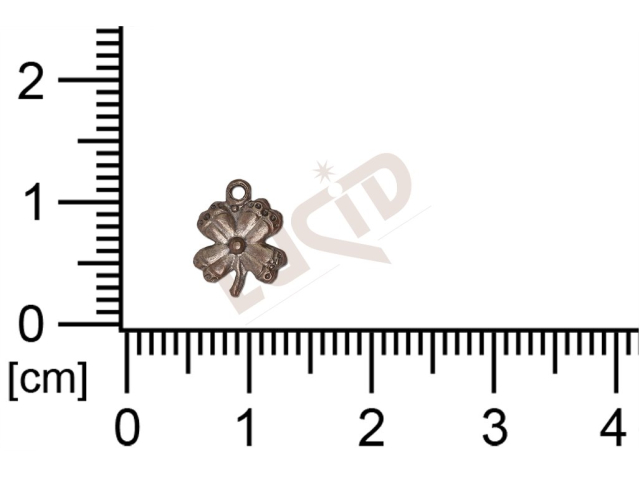 Tvarový výlisek rostlinné motivy lístečky s 1 očkem (svěšovacíc dírkou) 9,5x7,5mm