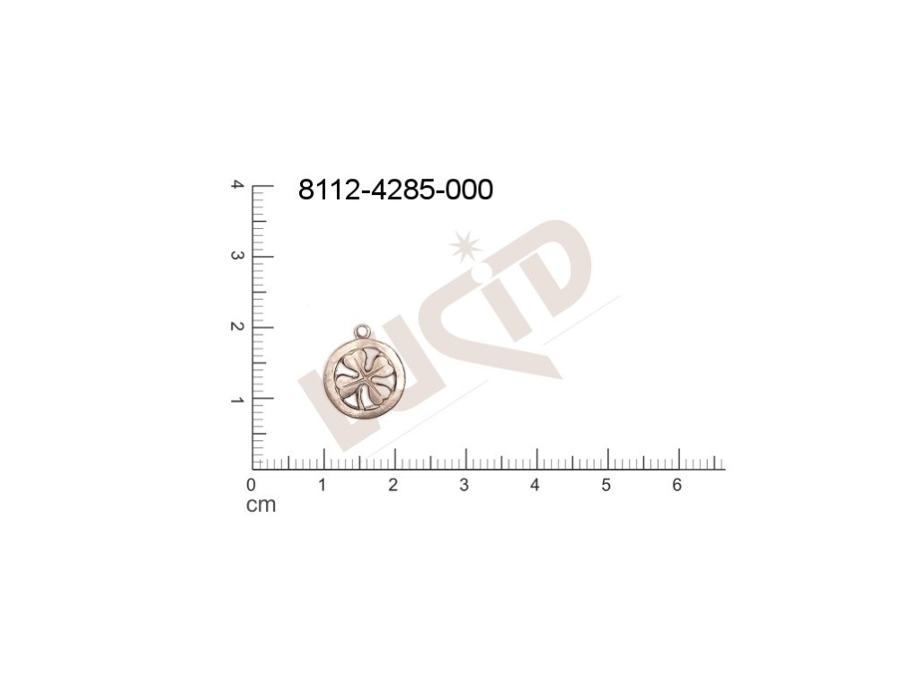 Tvarový výlisek rostlinné motivy lístečky s 1 očkem (svěšovací dírkou) 15.0x12.0mm