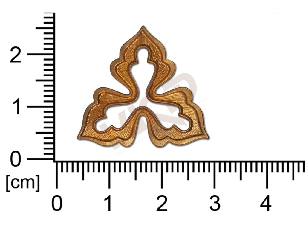 Tvarový výlisek rostlinné motivy lístečky bez oček prořezávaný 23x23mm