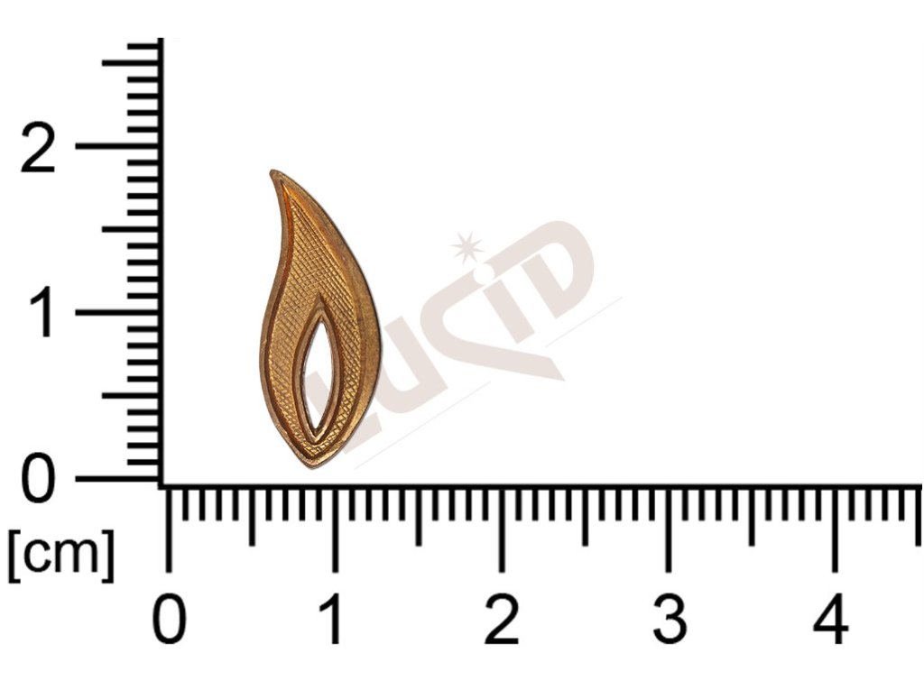 Tvarový výlisek rostlinné motivy lístečky bez oček prořezávaný 18x18mm