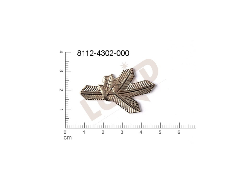 Tvarový výlisek rostlinné motivy rostliny bez oček (svěšovacích dírek) 40.0x25.0mm