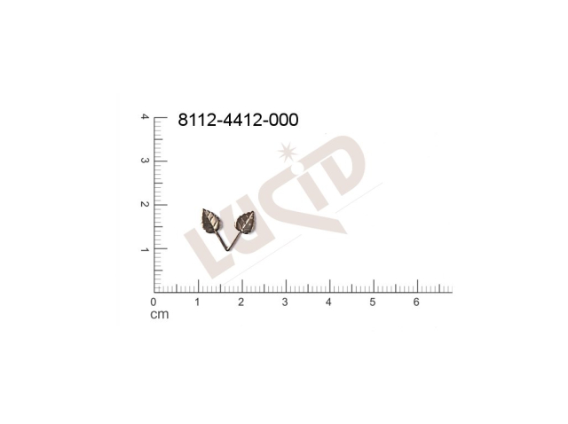 Tvarový výlisek rostlinné motivy lístečky bez oček (svěšovacích dírek) 13.0x10.0mm